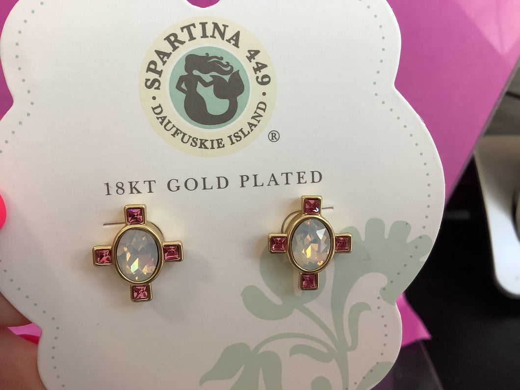 Duchess Stud Earrings White Opal