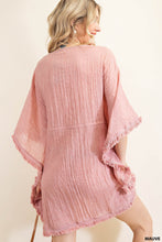 Load image into Gallery viewer, Mauve Embroidery Fringe Coverup