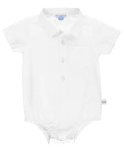Load image into Gallery viewer, White Short Sleeve Button Up Bodysuit