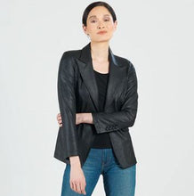 Load image into Gallery viewer, Black Liquid Leather Blazer