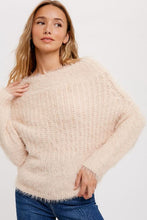 Load image into Gallery viewer, Oatmeal Fuzzy Dolman Off Shoulder