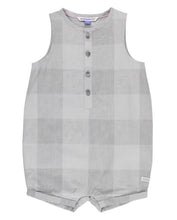 Load image into Gallery viewer, Harbor Gray Plaid Henley Sleeveless Romper