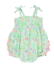 Load image into Gallery viewer, Some Bunny to Love Ruched Tie Bubble Romper