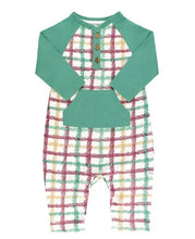 Load image into Gallery viewer, Tinsel Plaid Henley Romper