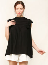 Load image into Gallery viewer, Black Ruffled Sleeve Top
