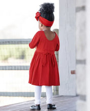 Load image into Gallery viewer, Classic Red Knit Twirl Dress