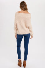 Load image into Gallery viewer, Oatmeal Fuzzy Dolman Off Shoulder