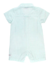 Load image into Gallery viewer, Light Aqua Gingham Button-Up Romper