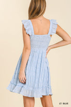 Load image into Gallery viewer, Light Blue Smocked Dress
