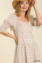 Load image into Gallery viewer, Cream Floral 3/4 Sleeve Dress