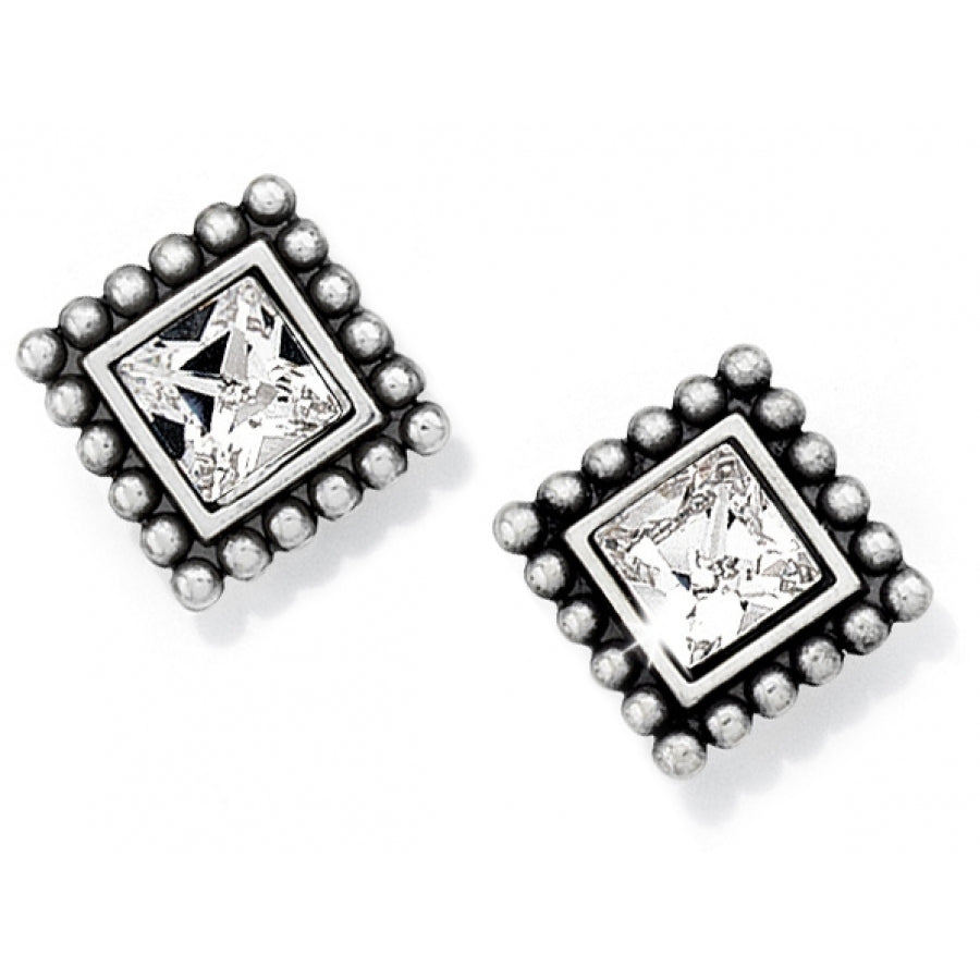J20602 Sparkle Square Mini Post Earrings